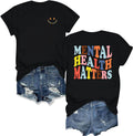 Women's Mental Health Awareness Shirt Mental Health Matters Graphic Short Sleeve Tee Tops Unisex , , , Long Sleeve Tee