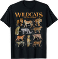 Wild Cats Animals of The World Educational Wild Animal Lover Unisex , , , Long Sleeve Tee