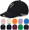 2026 Trendy Heart Baseball Caps for Women Men Girls Dad Adjustable Cute Cotton Trucker Hat for Casual Travel Sports
