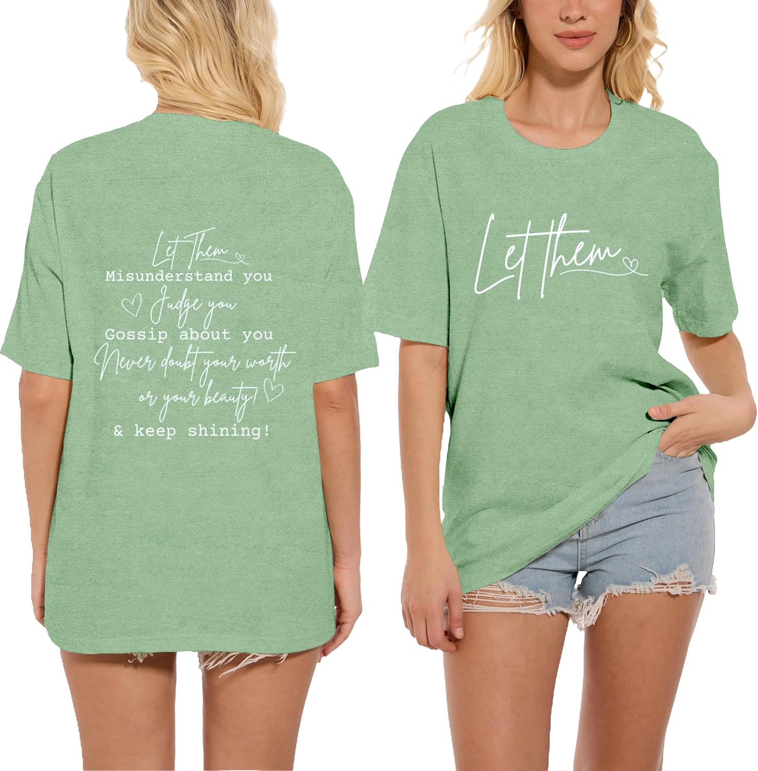 Let Them Shirt for Women Mental Health Inspirational Tees Motivational Tops Unisex , , , Long Sleeve Tee