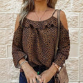 Women's Summer and Autumn Off-Shoulder Fashionable Vacation All-Over Print Camisole Long-Sleeve