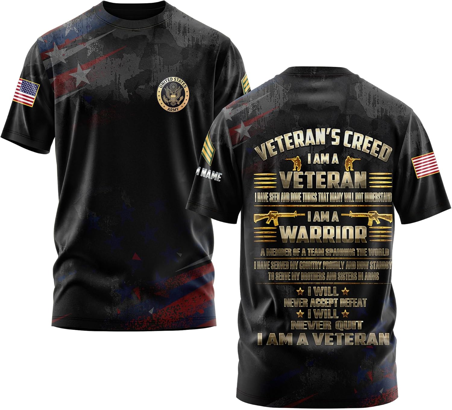 Personalized Veteran & Military Rank Insignia Shirt, Veteran's Creed I Am A Veteran Veterans Day Memorial Day
