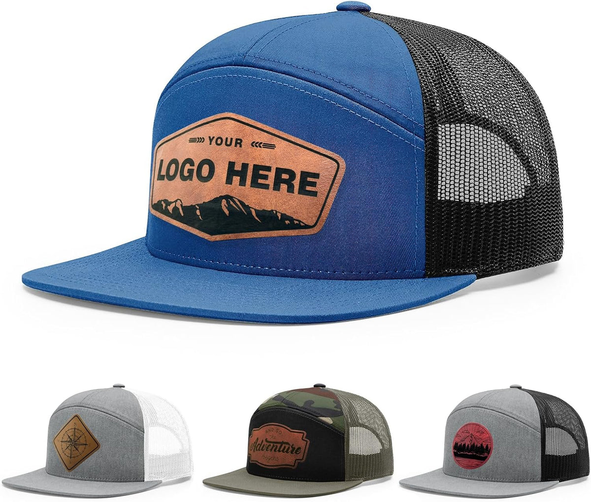 Personalized Custom 168 Style Trucker Leather Patch Hat for Men & Women Unisex , , , Long Sleeve Tee