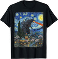 Kaiju Monster Japanese Vangogh starrynight Vintage Unisex , , , Long Sleeve Tee