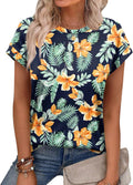 Womens Summer Tops Short Sleeve Shirts Crew Neck Cute Trendy Tunic Blouses (S-3XL) Unisex , , , Long Sleeve Tee