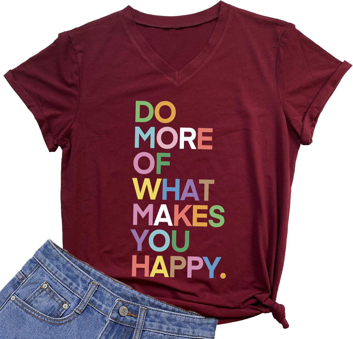 Womens Fun Happy Graphic Tees Summer Cute Letter Printed Unisex , , , Long Sleeve Tee
