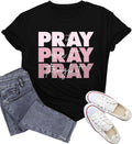 Christian Shirts for Women Religious Pray On It Pray Over It Pray Through It Tee Tops