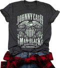 Cash Graphic Shirt Tees Women Vintage Country Music Casual Band Music Lovers Top Tee