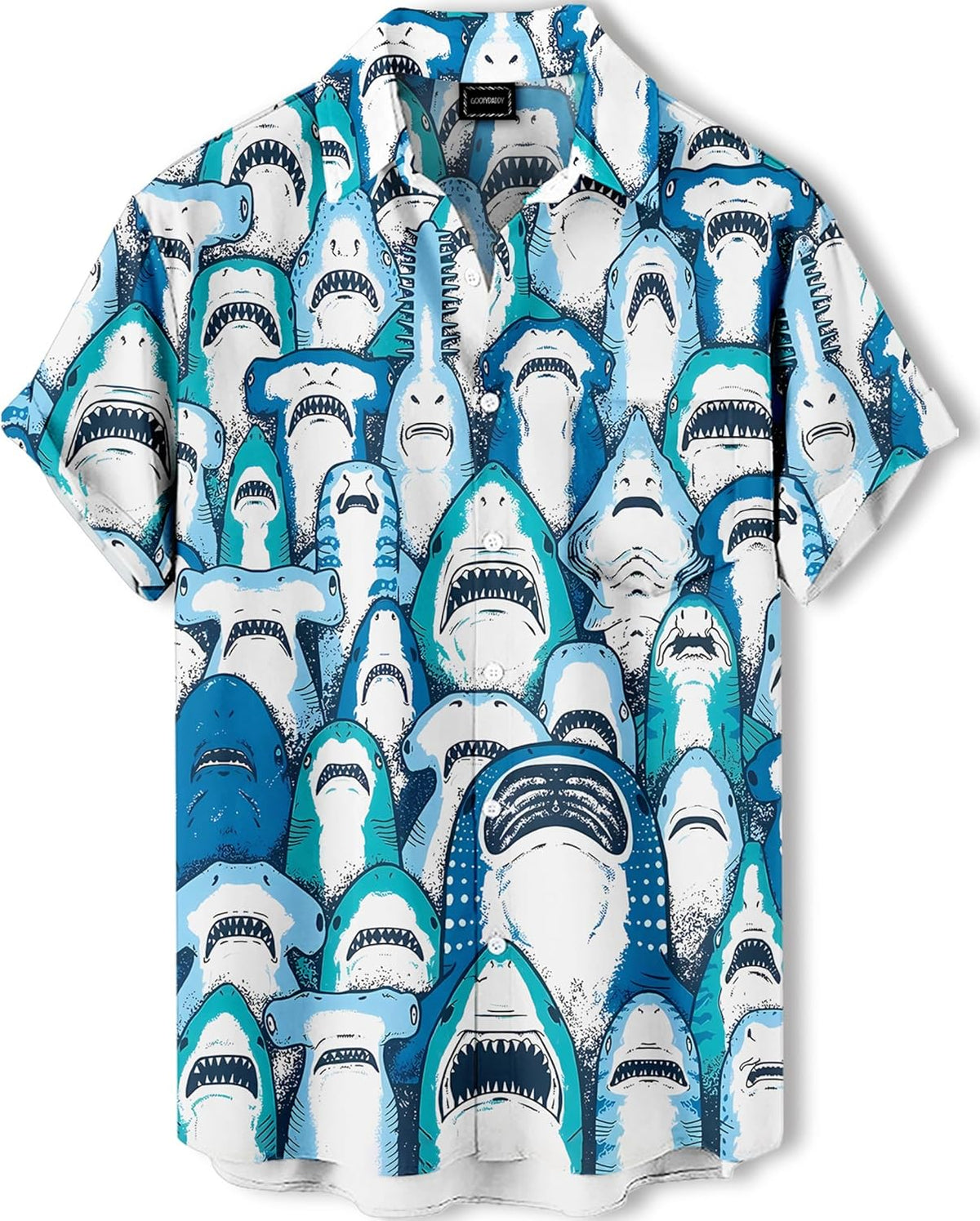 Men's Funny Hawaiian Western Ocean Animal Ukiyoe Faith Theme Summer Beach Vacation Short Sleeve Shirt