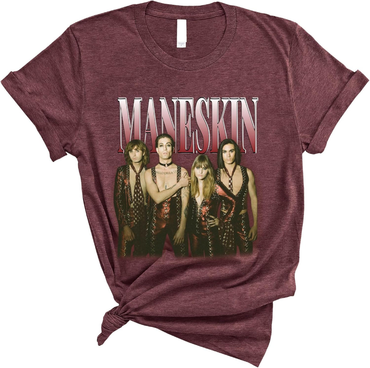 Mane.Skin , Rock Band Graphic Tee for Fans of Italian Rock Music Group, Casual Concert Outfit, Short Sleeve Unisex