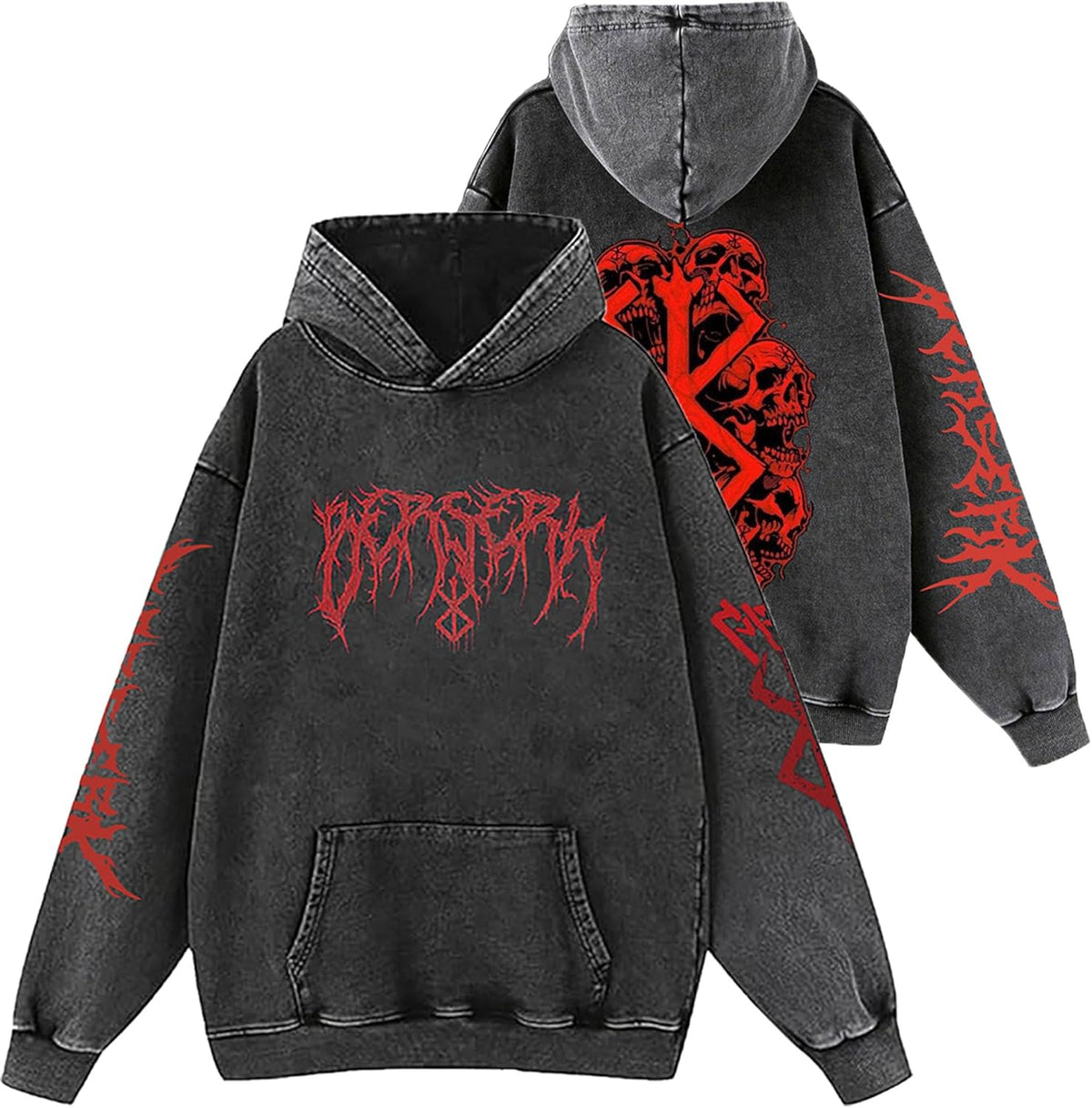 Unisex Anime Washed Cosplay Costume Men Vintage s Long Sleeve Casual Hooded Pullover for Women