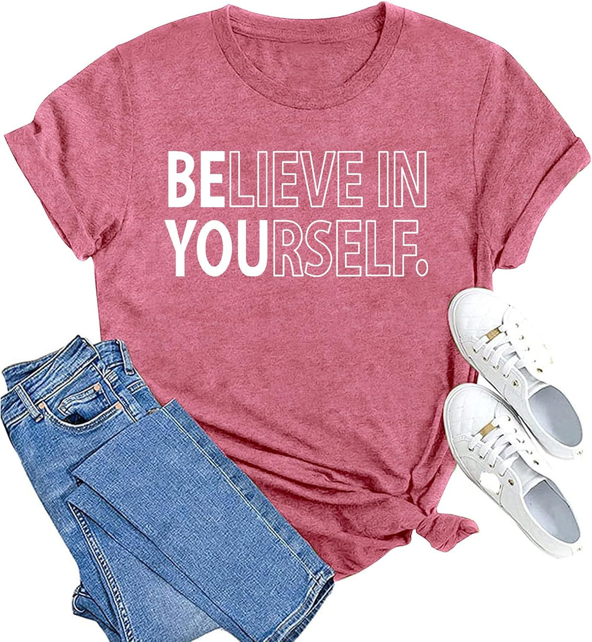 Inspirational Shirt for Women Believe in Yourself Tshirt Motivational Proud Tee Top Unisex , , , Long Sleeve Tee