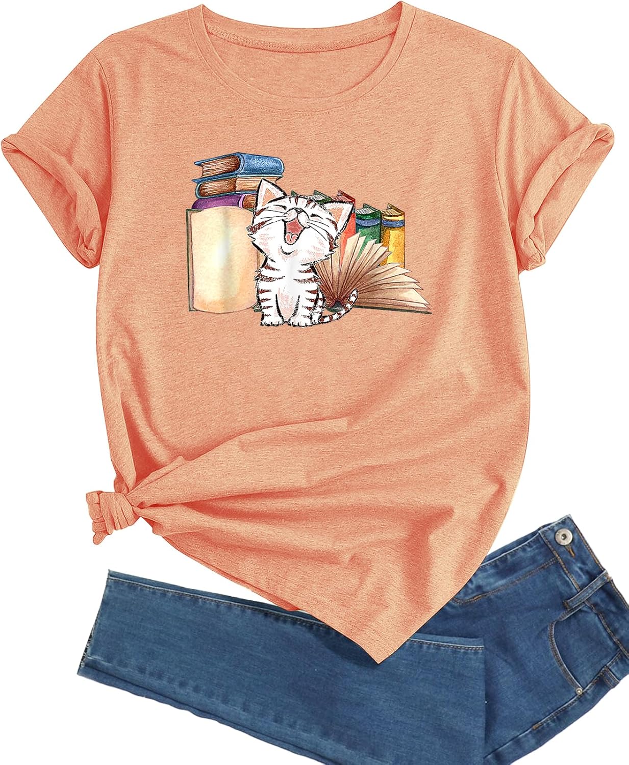 Women's Plus Size Short Sleeve Crewneck Graphic Tees Casual Summer Printed Tops Unisex , , , Long Sleeve Tee