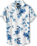 Men's Hawaiian Shirt, Tropical Botanical Fruit, or Animal Print, Short Sleeve Vacation Shirt, Casual Summer Beach
