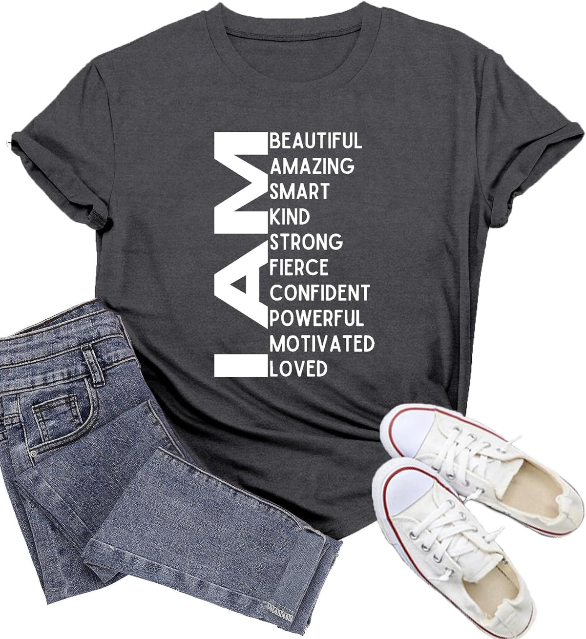 Inspirational Shirts for Women Motivational Tshirt I Am Beautiful Tee Tops Unisex , , , Long Sleeve Tee