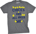 Mens Chicks are All Over Me Funny Easter T Shirt Sarcastic Chicken Egg Tee Unisex , , , Long Sleeve Tee