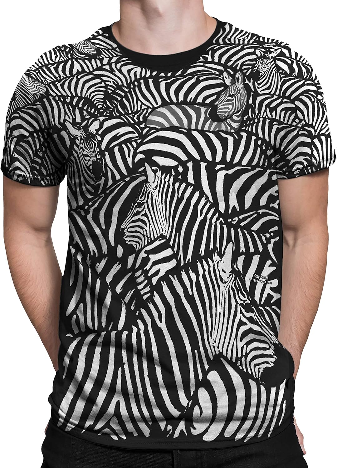 Unisex Adult White Zebra All Over Print Short Sleeve Unisex , , , Long Sleeve Tee