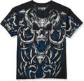 Men's Blue Flame Skull Unisex , , , Long Sleeve Tee