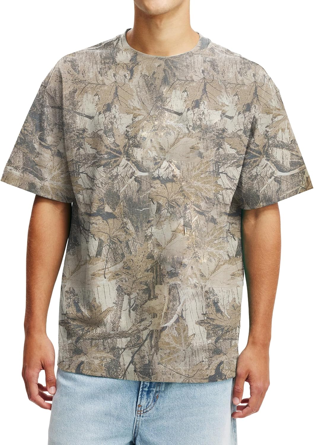Camo Shirt for Men Camouflage Hunting Print Short Sleeve Crewneck Box Fit Mens Casual Performance Tee