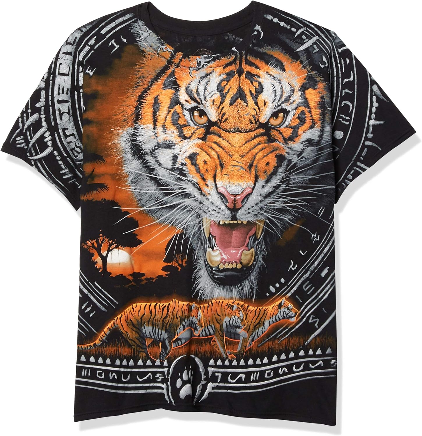 Unisex Adult Tribal Tiger All Over Print Unisex , , , Long Sleeve Tee