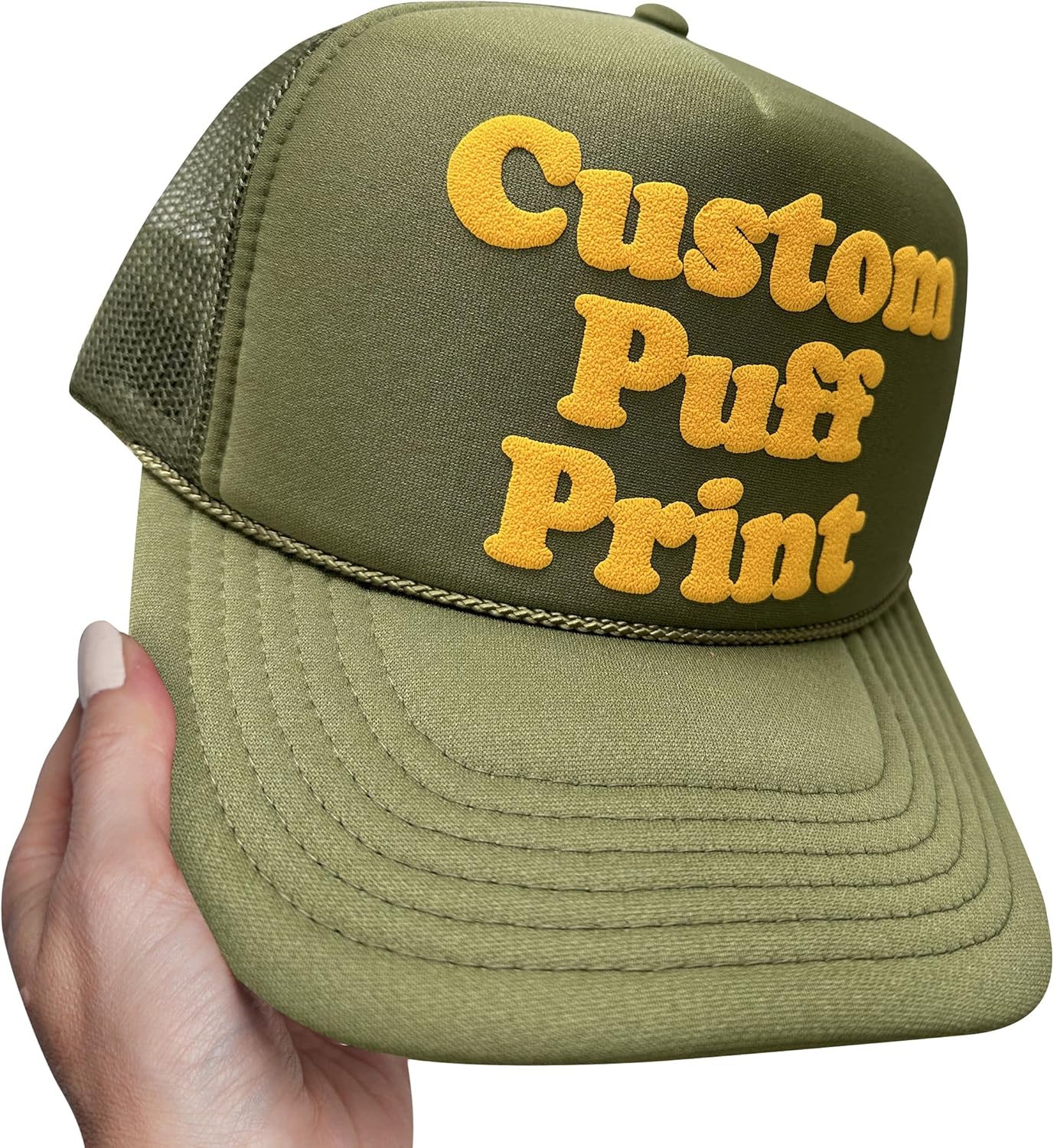 Personalized Foam Trucker Hat Custom Foam Trucker Caps Custom Puff Print Trucker Hat Unisex , , , Long Sleeve Tee