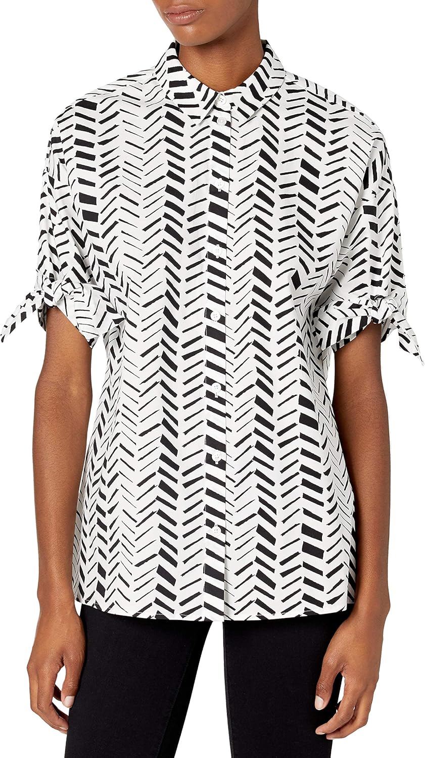 Women's All-Over Dash Print Half Sleeve Shirt Unisex , , , Long Sleeve Tee