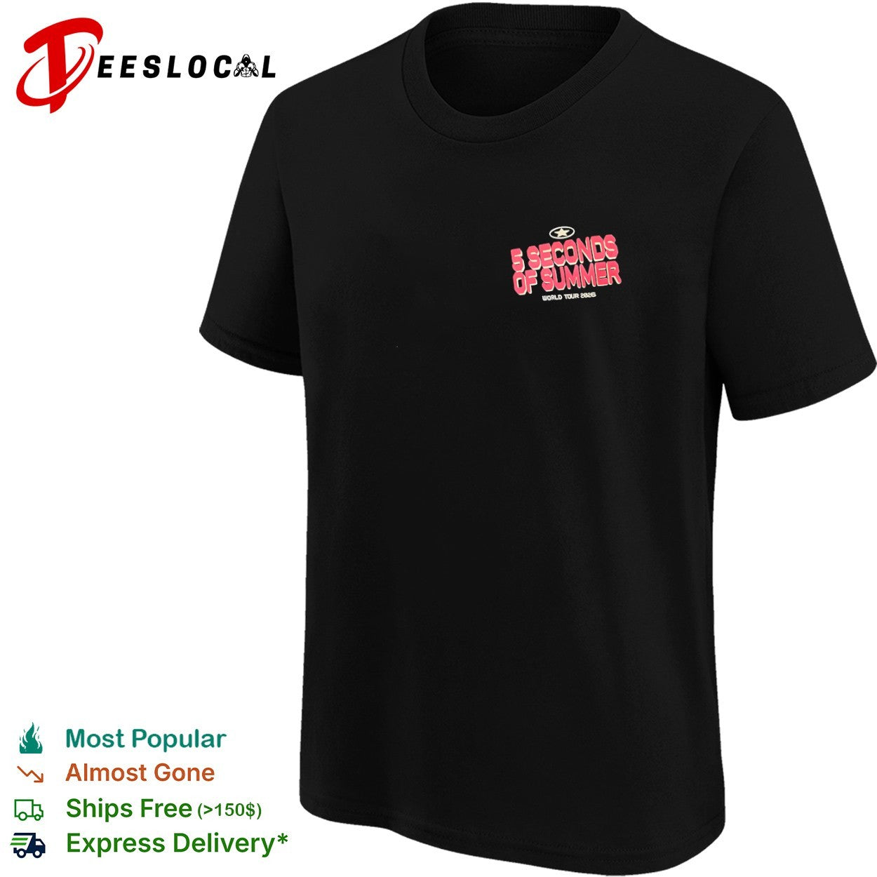 5 Seconds of Summer World Tour 2026 5SOS shirt