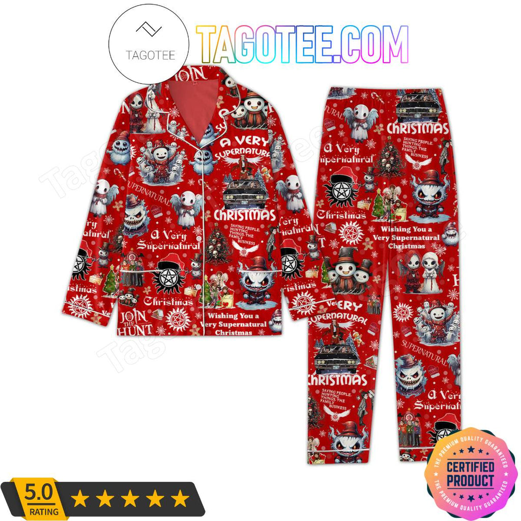 A Very Supernatural Christmas Shirt Pant PJ Pajamas Set