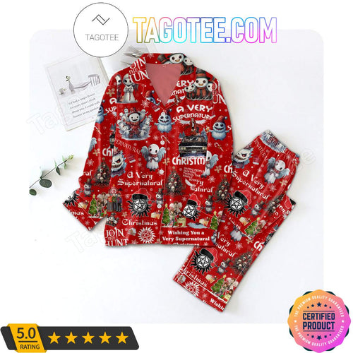 A Very Supernatural Christmas Shirt Pant PJ Pajamas Set