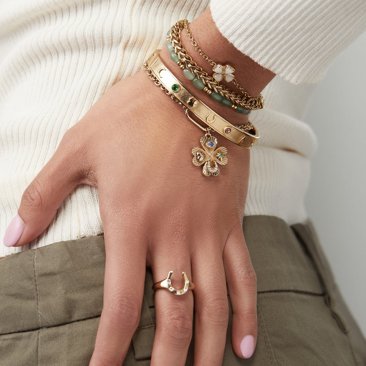Lucky Four Leaf Clover Adjustable Bracelet T-Shirts