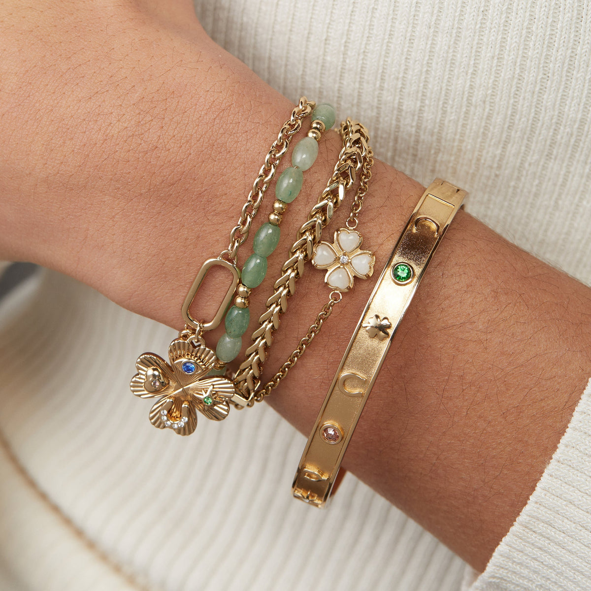 Lucky Four Leaf Clover Adjustable Bracelet T-Shirts