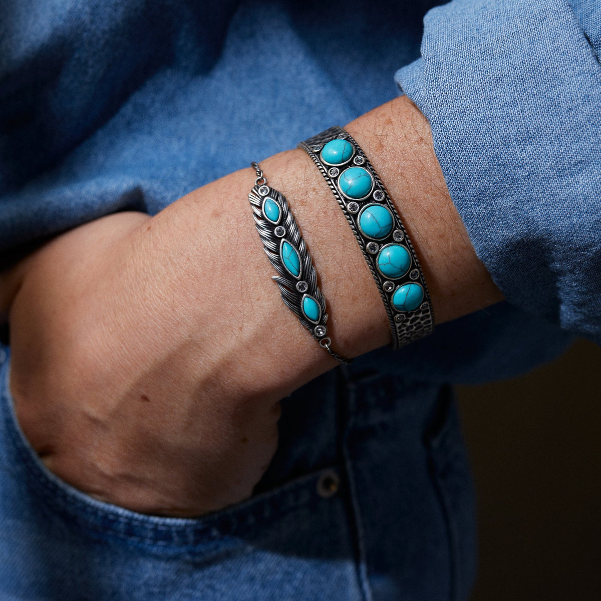 Turquoise Hammered Cuff T-Shirts