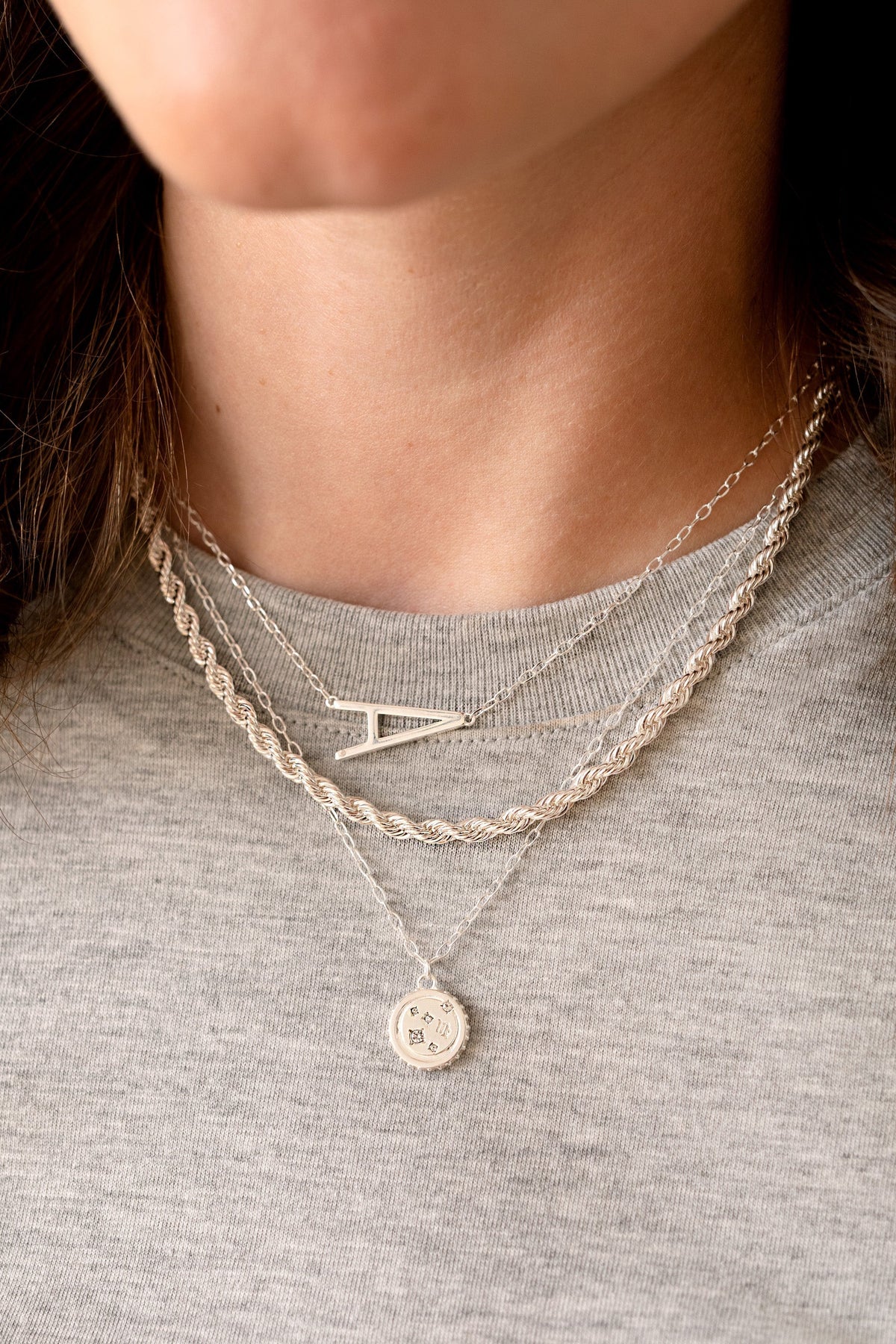 Initial Precious Elongated Necklace T-Shirts