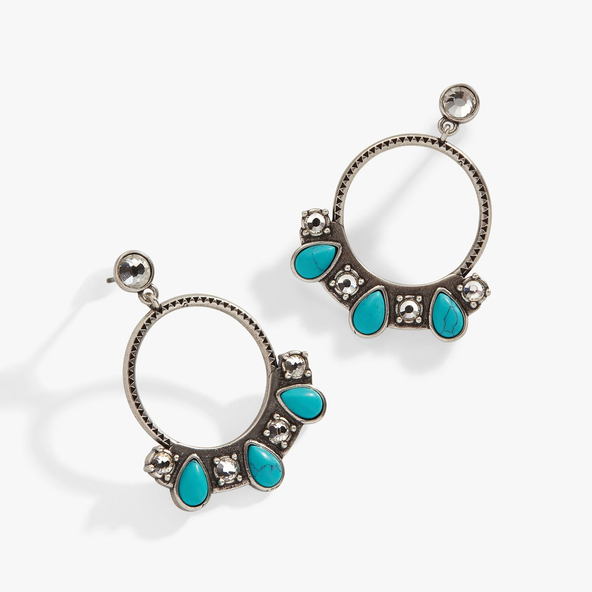 Turquoise Crystal Hoop Earrings T-Shirts