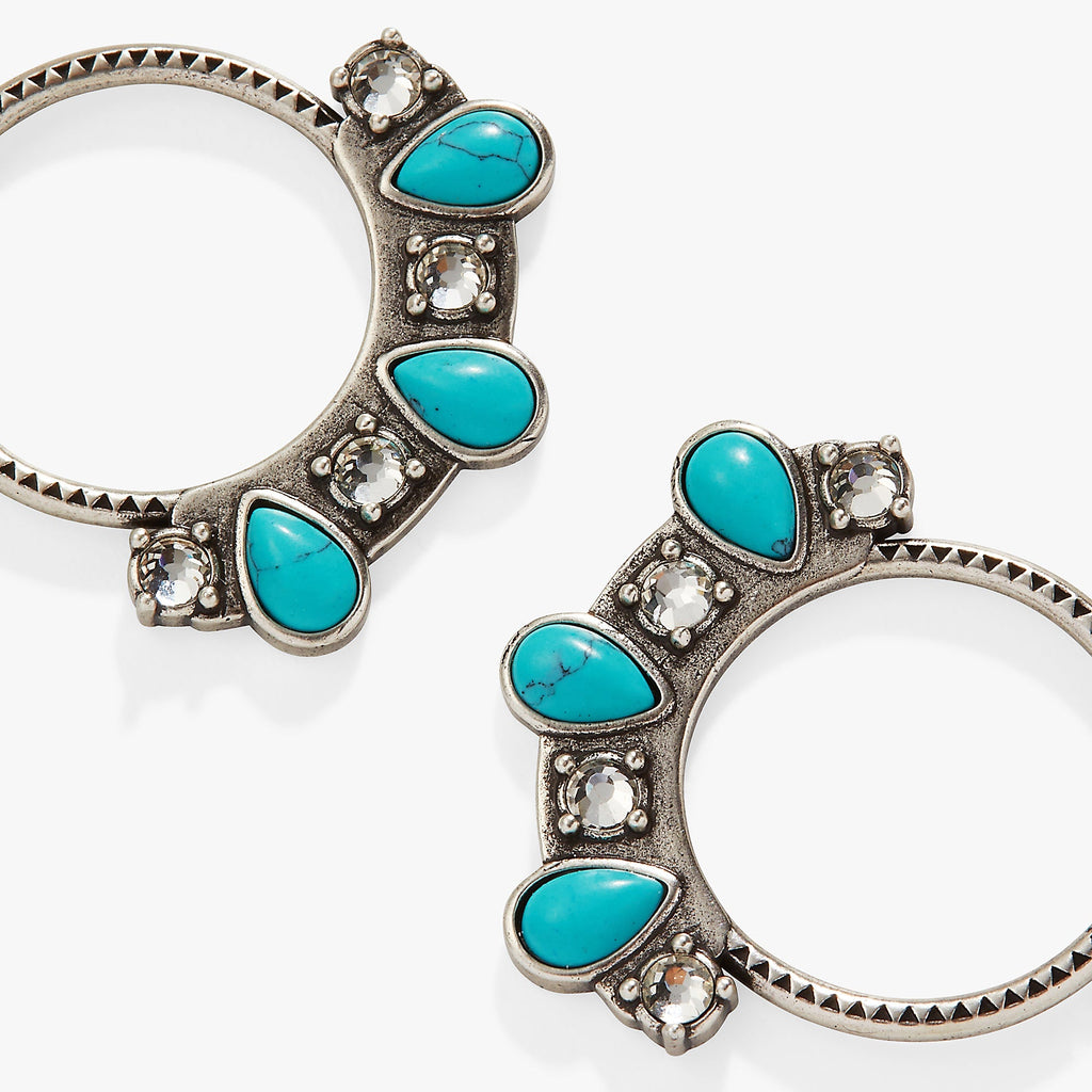 Turquoise Crystal Hoop Earrings T-Shirts