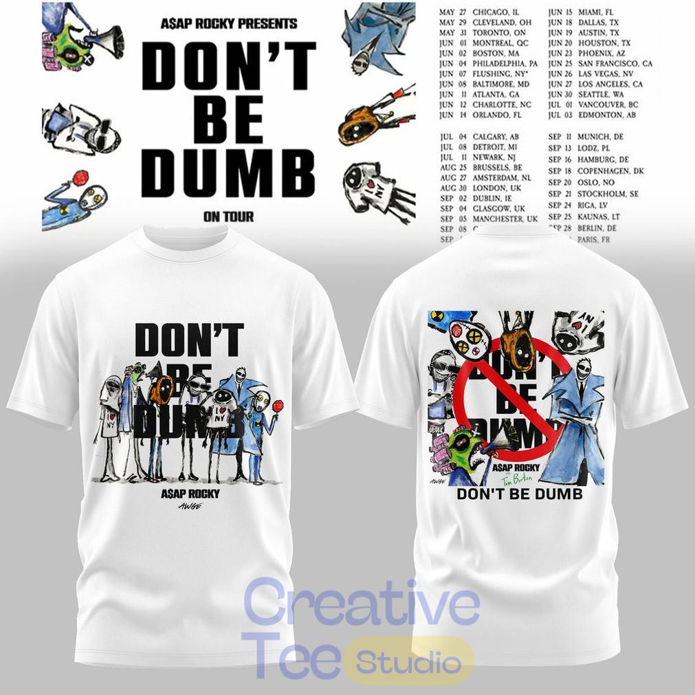 ASAP Rocky DON’T BE DUMB WORLD TOUR 2026 White Tee