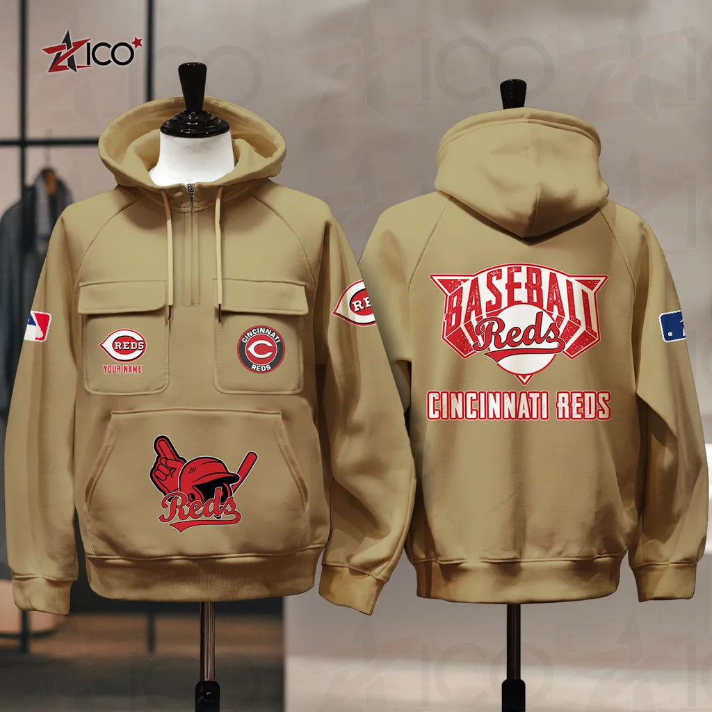 Personalized Cincinnati Reds New Collection Cargo Hoodie, Baseball Lover Gift