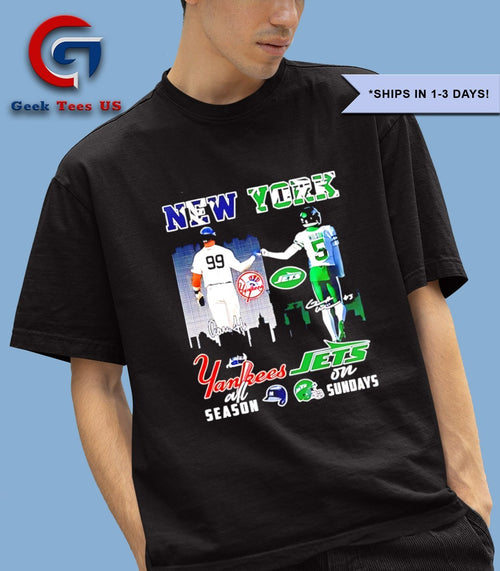 Aaron Judge and Zach Wilson Yankees all Season Jets on Sundays signature shirt