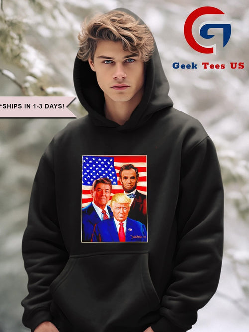 Abraham Lincoln Ronald Reagan and Donald Trump White House Paintings shirt