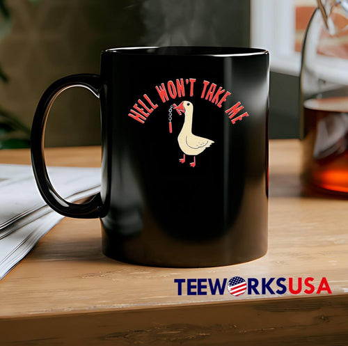 Aggressive Goose Hell Won’t Take Me Nunchucks T-Shirt