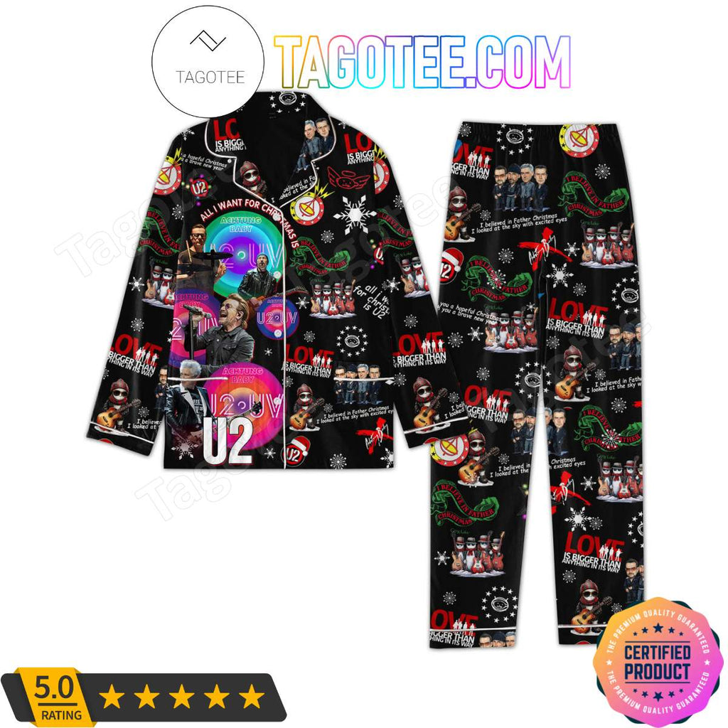 All I Want For Christmas Is U2 Shirt Pant PJ Pajamas Set