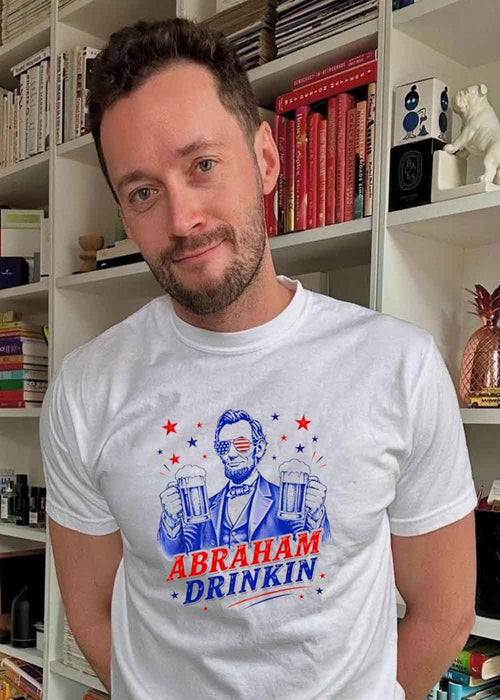 American Patriot Abraham Drinkin Beer T-Shirt