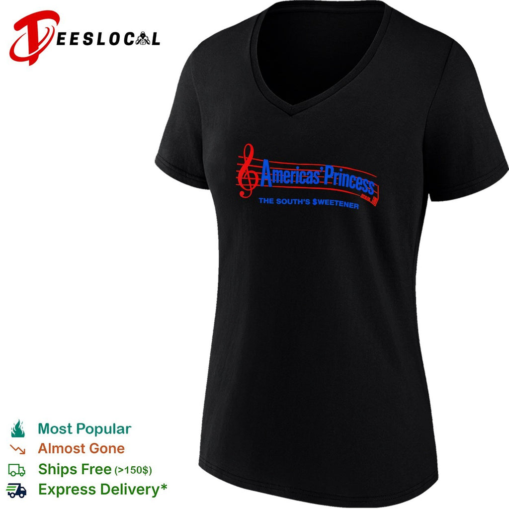 Americas’ Princess the south’s sweetener treble clef music note lettering shirt