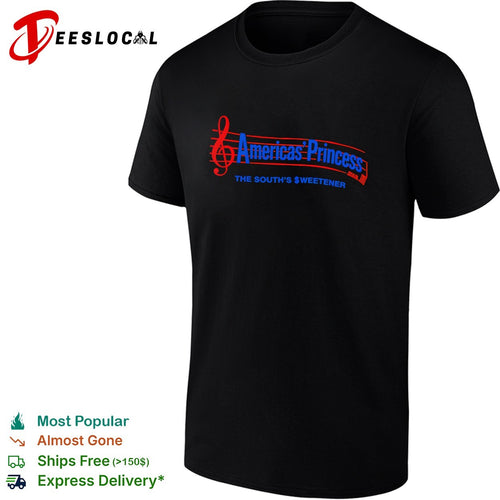 Americas’ Princess the south’s sweetener treble clef music note lettering shirt