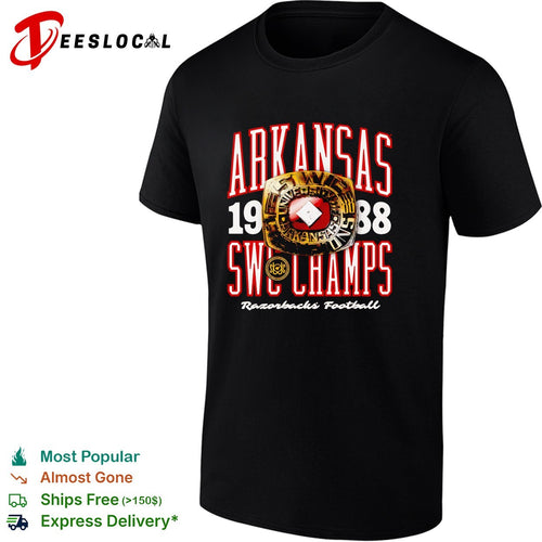 Arkansas Razorbacks 1988 SWC champions football ring championship shirt