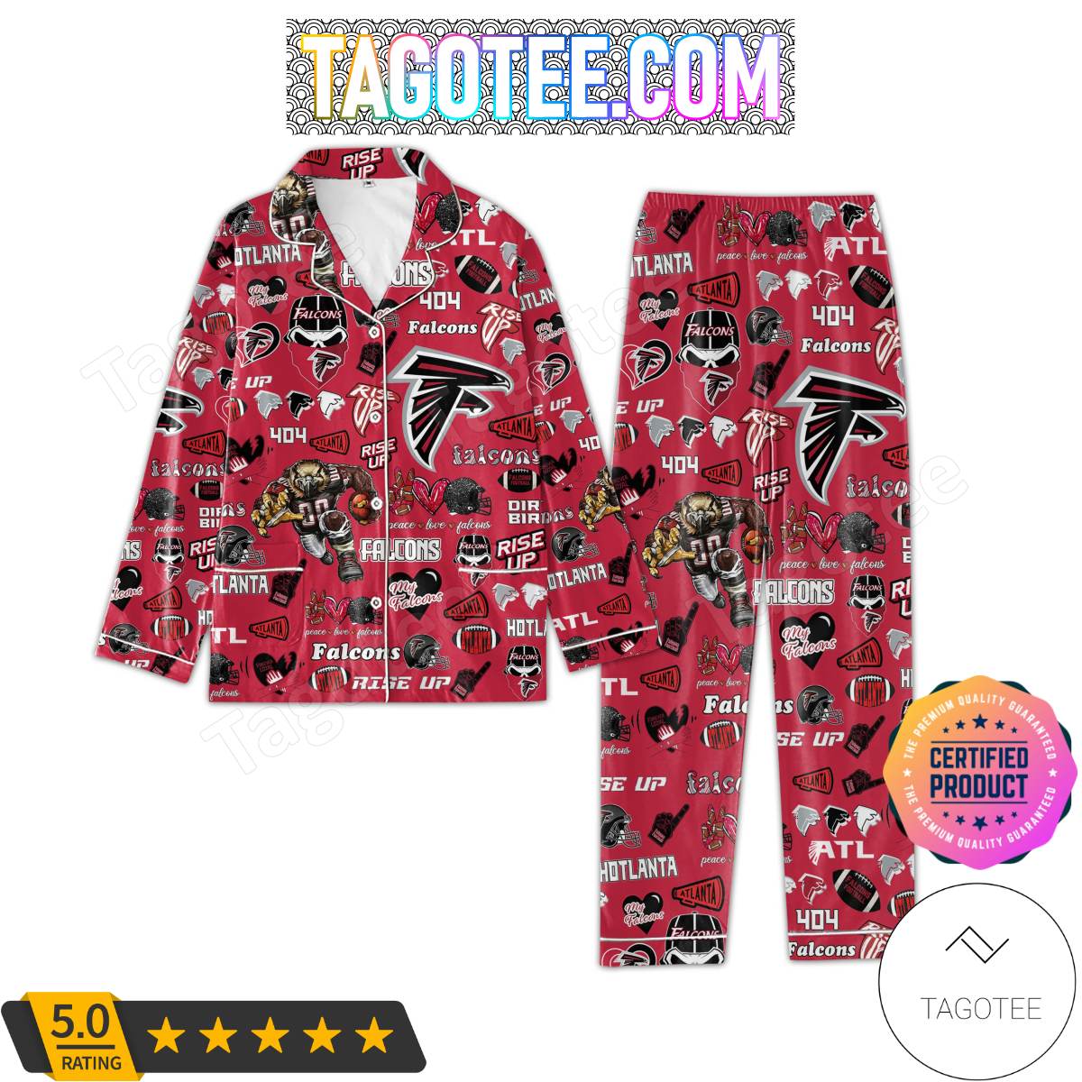 Atlanta Falcons Football Pattern Women’s Pajamas Set