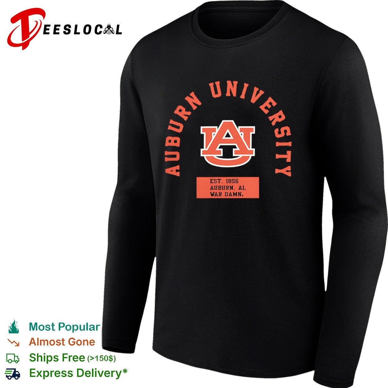 Auburn University War Damn Est 1856 Auburn AL shirt