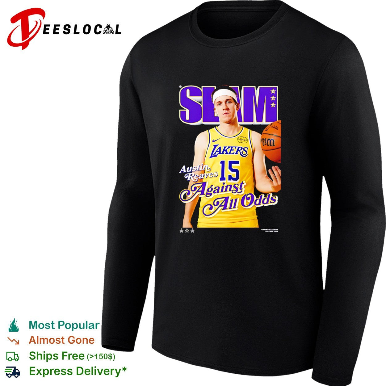 Austin Reaves LA Lakers Against All Odds SLAM Magazine Cover shirt
