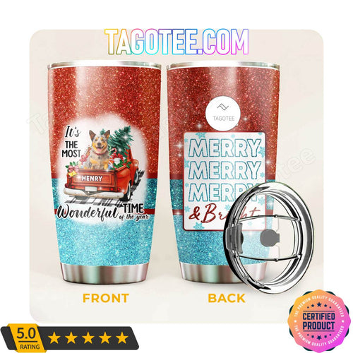 Australian Cattle Dog Merry Christmas Holiday Most Wonderful Time Of The Year Tumbler