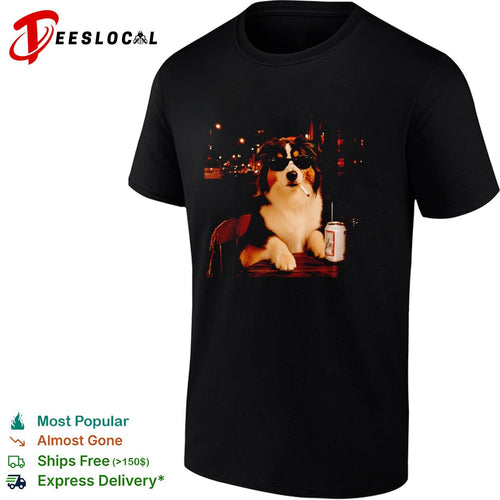Australian Shepherd Dog Smoking a Cigarette with a Beer shirt